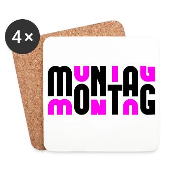 Montag Black/Pink - Untersetzer (4er-Set) - Weiß - Vorne