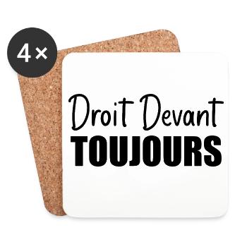 Droit devant, toujours - Dessous de verre (lot de 4) - blanc - Devant