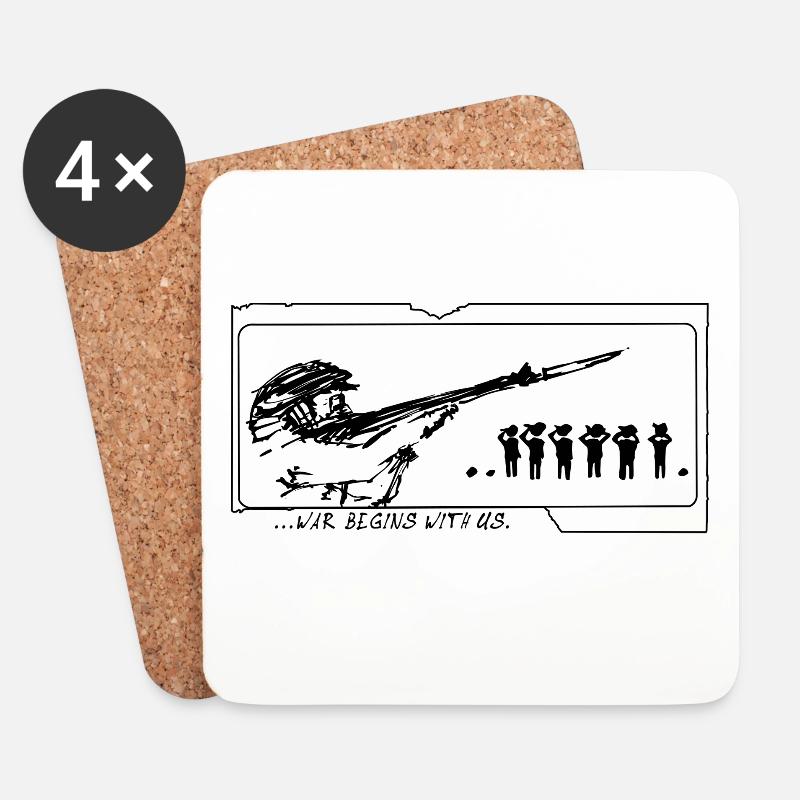 Répandre la paix - Dessous de verre (lot de 4) - blanc