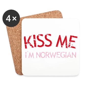 Kiss Me I'm Norwegian - Coasters (set of 4) - white - Front