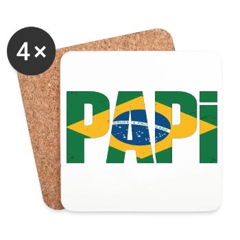 Daddy Brazil Flag – Gift for Fathers - Coasters (set of 4) - white - Front