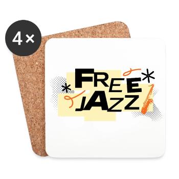 Free Jazz Bold Retro Typografie - Untersetzer (4er-Set) - Weiß - Vorne