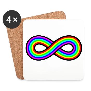 Autismus Regenbogen Unendlichkeit - Untersetzer (4er-Set) - Weiß - Vorne