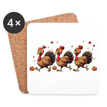 Bébé dinde de Thanksgiving - Dessous de verre (lot de 4) - blanc - Devant
