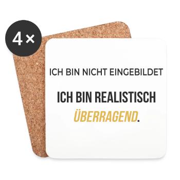 Ich bin realistisch überragend – elegant ehrlich - Untersetzer (4er-Set) - Weiß - Vorne