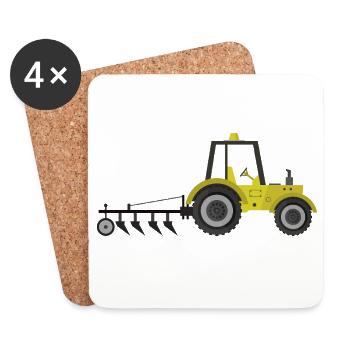 Traktor - Untersetzer (4er-Set) - Weiß - Vorne