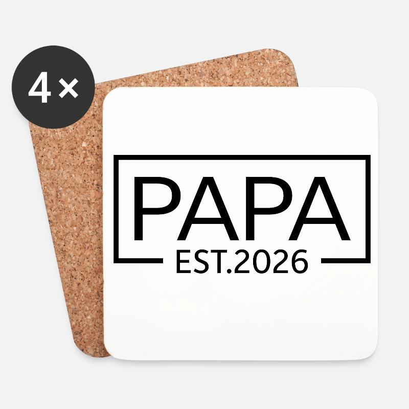 Papa Est. 2026 Vater seit 2026 Werdender Papa 2026 - Untersetzer (4er-Set) - Weiß