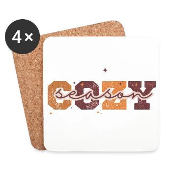 Retro Season Orange Crackle - Coasters (set of 4) - white - Front