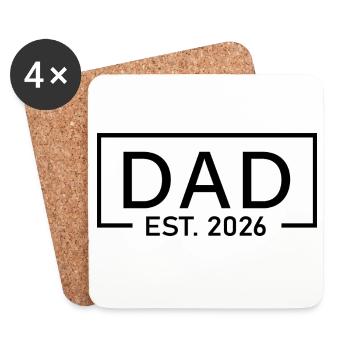 Papa Est 2026 Logo Père 2026 chargement Nouveau papa 2026 - Dessous de verre (lot de 4) - blanc - Devant