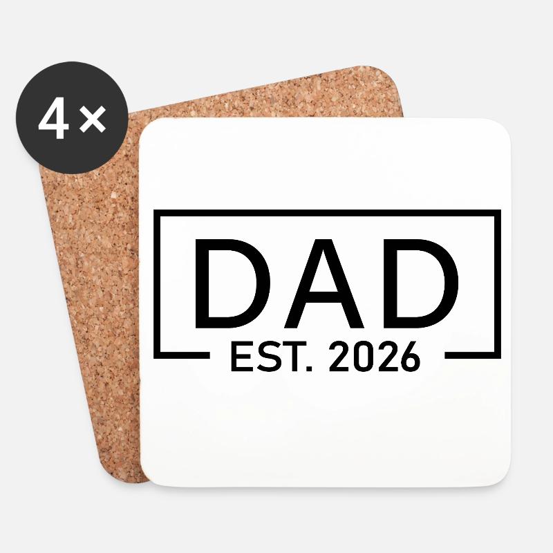Papa Est 2026 Logo Vater 2026 loading Neuer Vater 2026 - Untersetzer (4er-Set) - Weiß