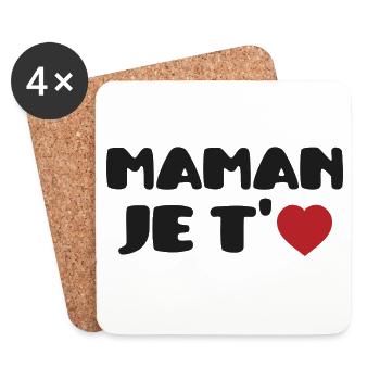 Mama Ich liebe dich – Muttertag - Untersetzer (4er-Set) - Weiß - Vorne