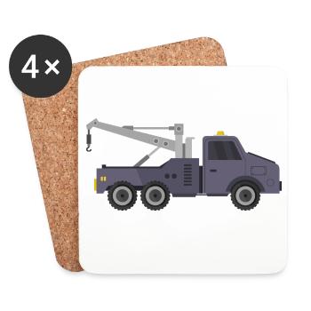 Tow truck - Coasters (set of 4) - white - Front