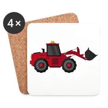 Bagger - Untersetzer (4er-Set) - Weiß - Vorne