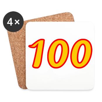 100. 100 YEARS. 100th ANNIVERSARY. BIRTHDAY 100 - Coasters (set of 4) - white - Front