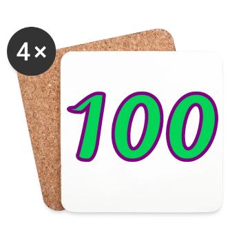 100. 100 JAHRE. 100-JÄHRIGES JUBILÄUM. GEBURTSTAG 100 - Untersetzer (4er-Set) - Weiß - Vorne