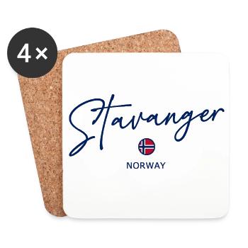 Stavanger - Pavillon norvégien - Norvège - Norvège - Dessous de verre (lot de 4) - blanc - Devant