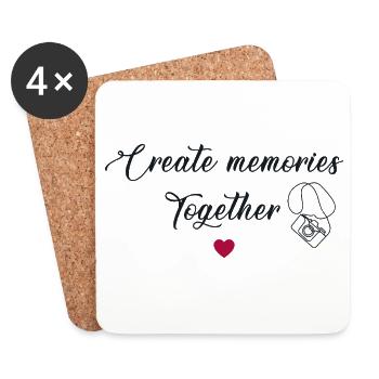 Créer Souvenirs Ensemble Moments Partagés Famille - Dessous de verre (lot de 4) - blanc - Devant