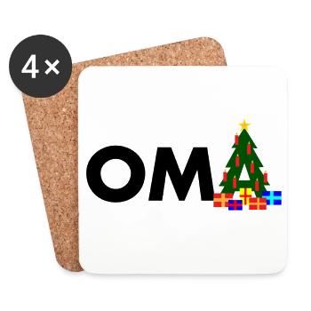 Grandma Christmas Tree - Coasters (set of 4) - white - Front