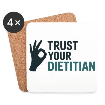 Trust Your Dietitian Professional Expert Guidance  - Coasters (set of 4) - white - Front