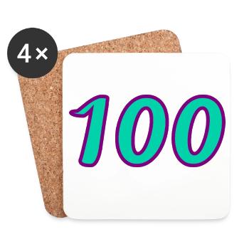 100. 100 JAHRE. 100-JÄHRIGES JUBILÄUM. GEBURTSTAG 100 - Untersetzer (4er-Set) - Weiß - Vorne