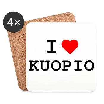 Ich liebe Kuopio - I love Kuopio - Coasters (set of 4) - white - Front
