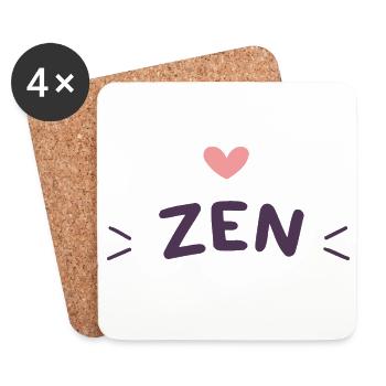 Zen Herz Lila - Untersetzer (4er-Set) - Weiß - Vorne