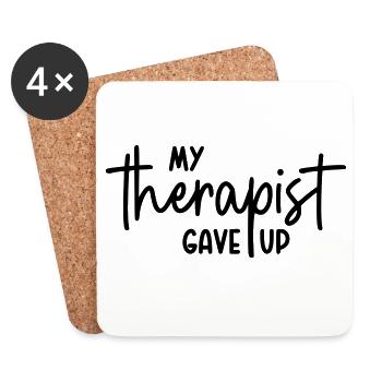 My therapist gave up - Coasters (set of 4) - white - Front