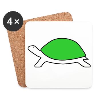 Tortue - Dessous de verre (lot de 4) - blanc - Devant