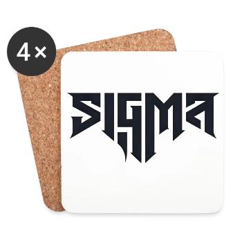 Sigma-Glyphen in schwieriger Typografie - Untersetzer (4er-Set) - Weiß - Vorne