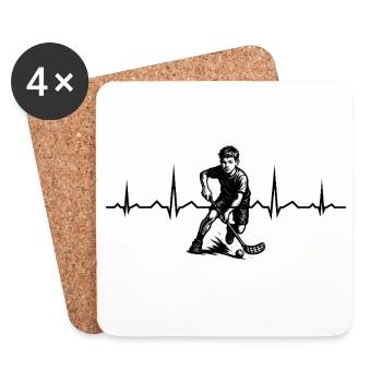Motif emblématique du floorball - Dessous de verre (lot de 4) - blanc - Devant