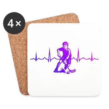 Vintage floorball design for floorball - Coasters (set of 4) - white - Front