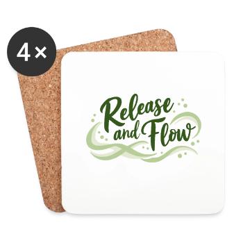 Release and Flow Loslassen und Energiefluss - Dessous de verre (lot de 4) - blanc - Devant