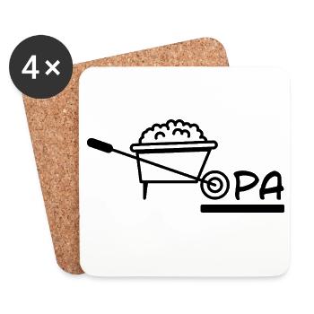 Grandpa Wheelbarrow Gardening - Coasters (set of 4) - white - Front