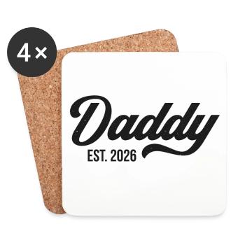 Daddy Est. 2026 - Coasters (set of 4) - white - Front