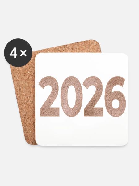 Jahr 2026 - Untersetzer (4er-Set) - Weiß