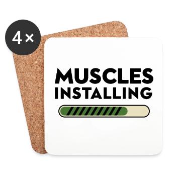 Muscles installant la barre de progression Gym de fitness - Dessous de verre (lot de 4) - blanc - Devant