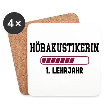 Apprentissage en tant qu’acousticien·ne en appareils auditifs : première année de formation en tant qu’acoustique en appareils auditifs - Dessous de verre (lot de 4) - blanc - Devant