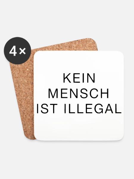 Kein Mensch Ist Illegal Statement Klar Stark - Untersetzer (4er-Set) - Weiß