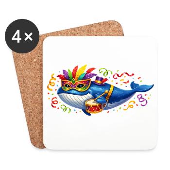 Karnewal Karneval Fasching Geschenk - Untersetzer (4er-Set) - Weiß - Vorne