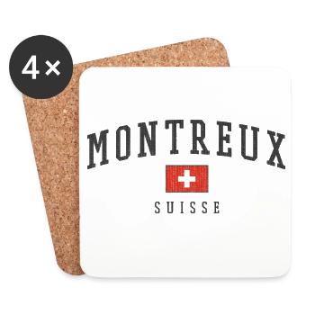 Emblème de la Suisse de Montreux - Dessous de verre (lot de 4) - blanc - Devant
