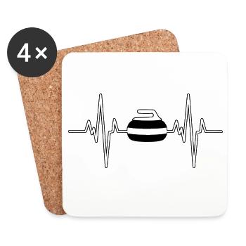 Sport Heartbeat Curling - Coasters (set of 4) - white - Front