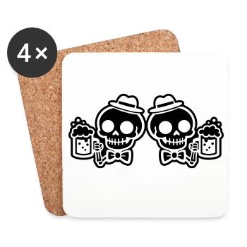 Équipe Skeleton Beer Bachelors - Dessous de verre (lot de 4) - blanc - Devant