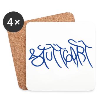 Cadeau pour de vrais Stuttgarters - Dessous de verre (lot de 4) - blanc - Devant