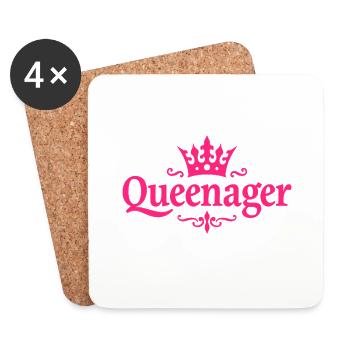 Queenager Krone für stolze junggebliebene Frauen - Dessous de verre (lot de 4) - blanc - Devant