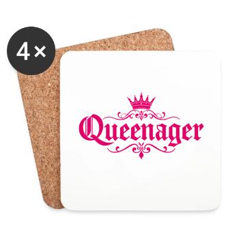 Queenager Krone für stolze junggebliebene Frauen - Dessous de verre (lot de 4) - blanc - Devant