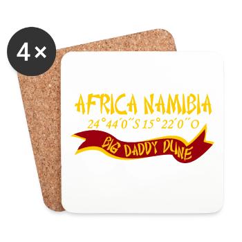 Africa Namibia, Big Daddy Dune, coordinates - Coasters (set of 4) - white - Front