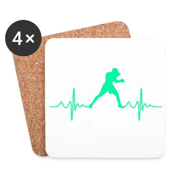 Boxe Boxe Heartbeat - Dessous de verre (lot de 4) - blanc - Devant