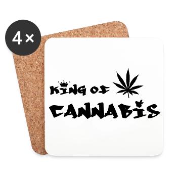 le roi du cannabis - Dessous de verre (lot de 4) - blanc - Devant