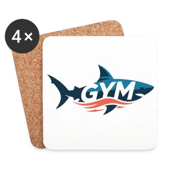 Emblème de l’Aqua Shark Gym - Dessous de verre (lot de 4) - blanc - Devant