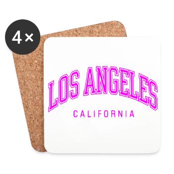 Lettrage Neon Arch Los Angeles - Dessous de verre (lot de 4) - blanc - Devant